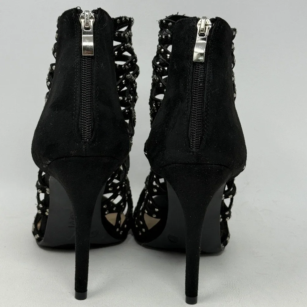 Black Studded Cage Stiletto Heels 10M Goth Whimsigoth Going Out Party Vamp Edgy